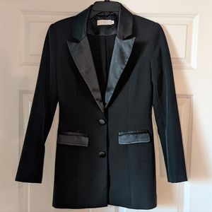 Meshki Black satin blazer size S like new